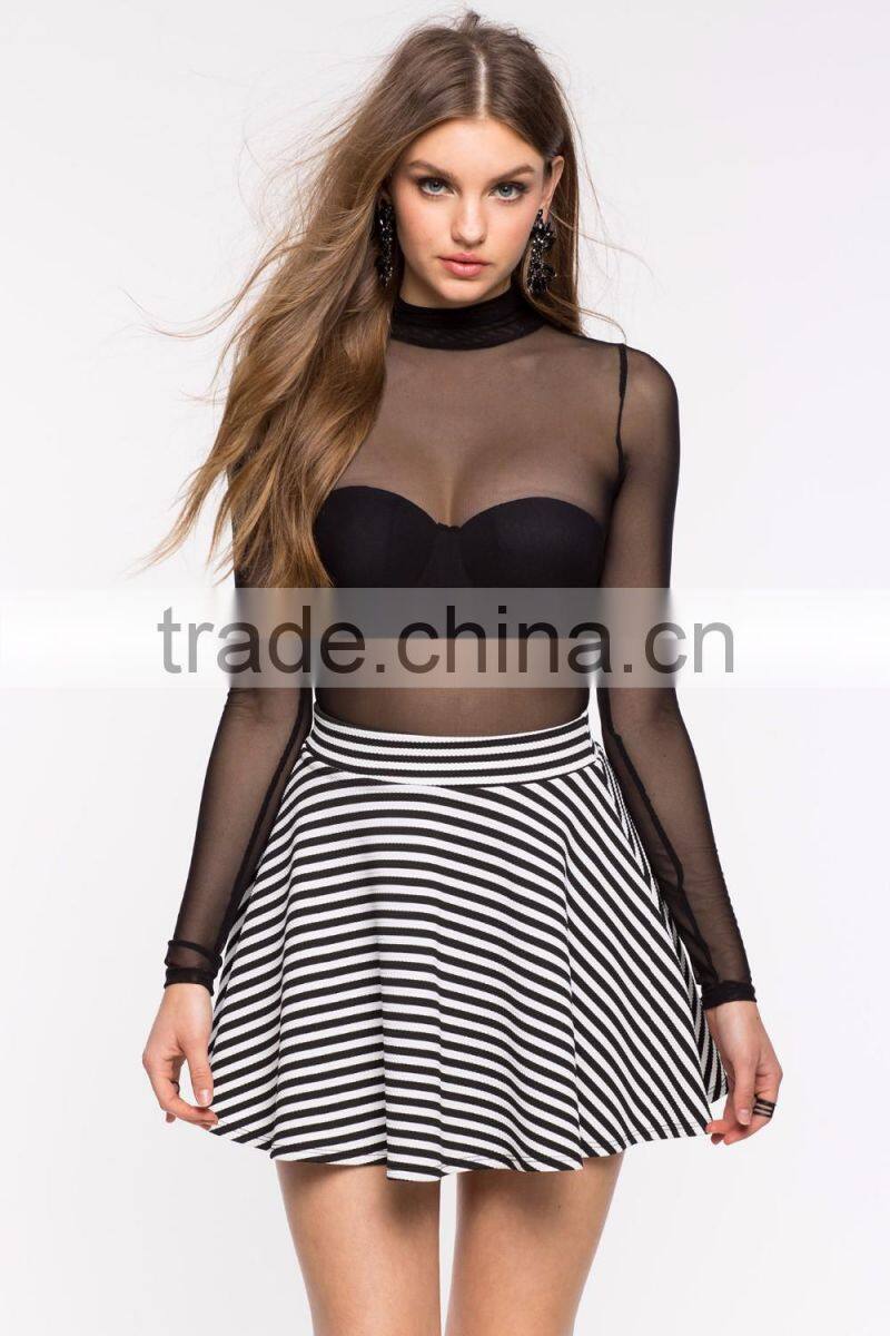 Classic high waist finished edges mini skirt fashion women umbrella skirt 2016