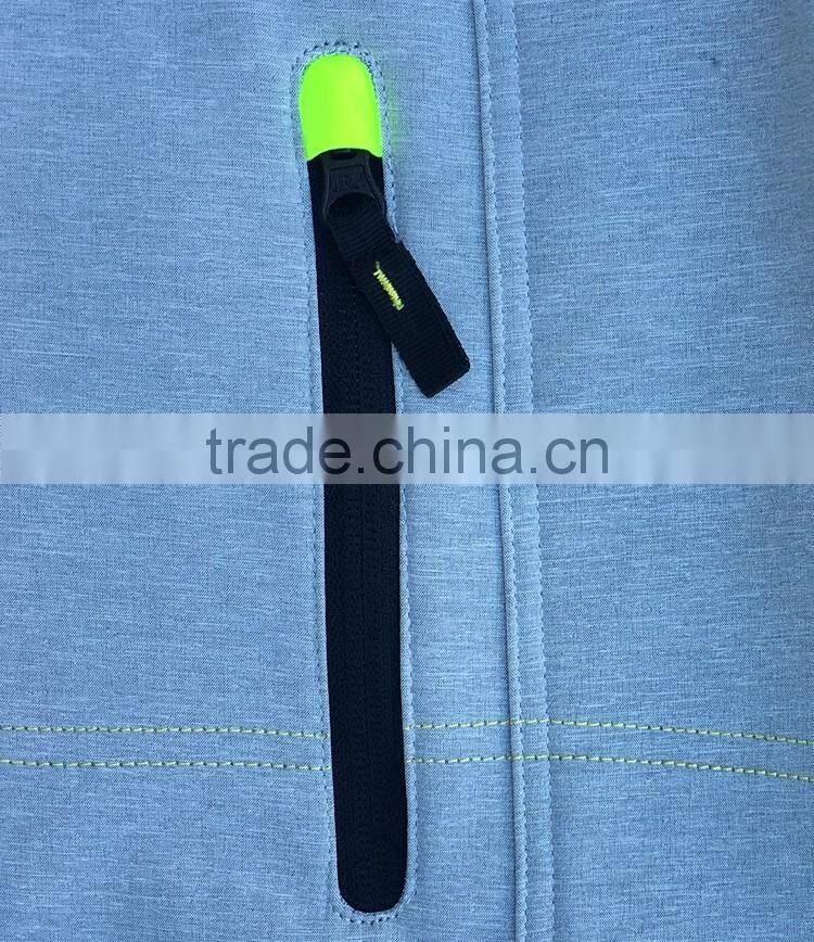 Popular waterproof jacket boys with 3-layer melange color softshell jacket