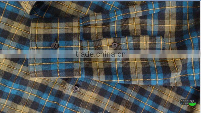 2016 new design men's lined plaid flannel shirt