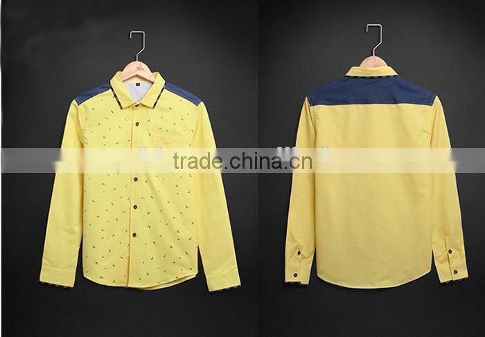 2016 Fashionable men printed slim fit casual shirts