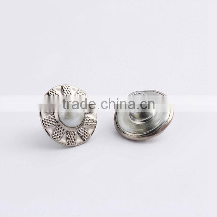 Wholesale Round Fashion Silver Jeans Rhinestone Button For Jeans