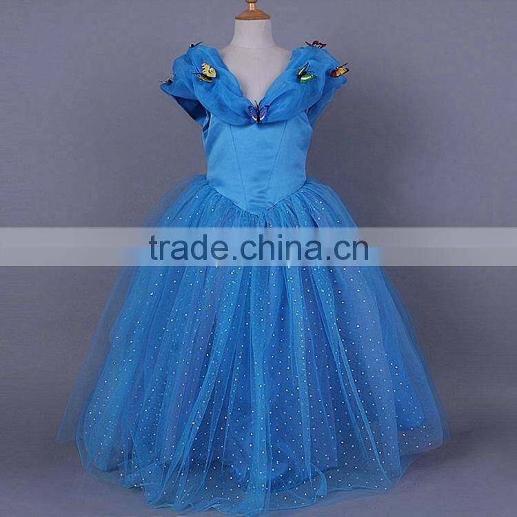 2015 new arrival cosplay kids elsa costume / elsa dress for girls M5041803