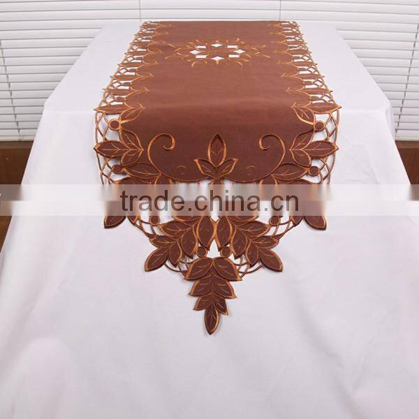 nice embroidery designs maple leaf table runner for decoration