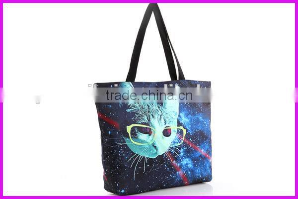 China wholesale digital printing fashion polyester bag for shopping