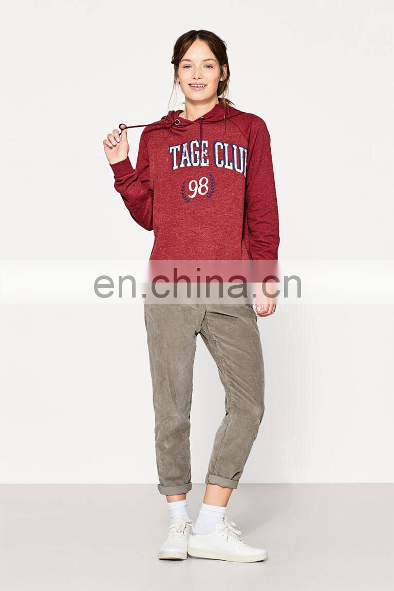 Ladies Fleece Hoodie With Drawstring Printing Hoodie