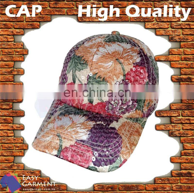 Custom High Quality Adult Digital Printing Flower Logo Baseball hat