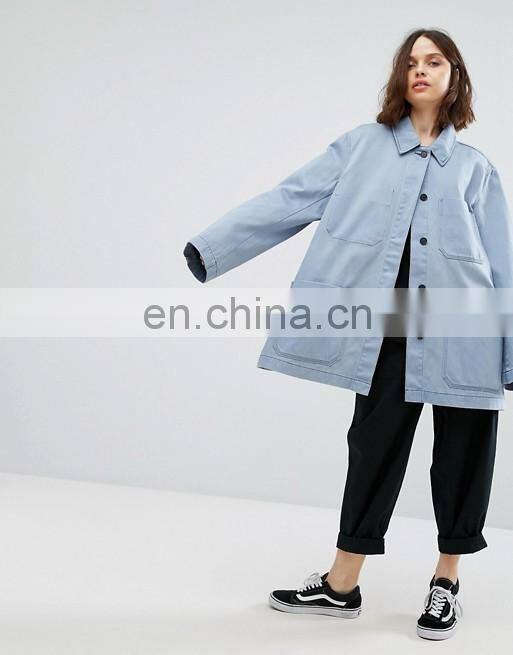 Gold Supplier Dust Coat Button Shoulder Two Pocket OEM Chinese Winter Coat