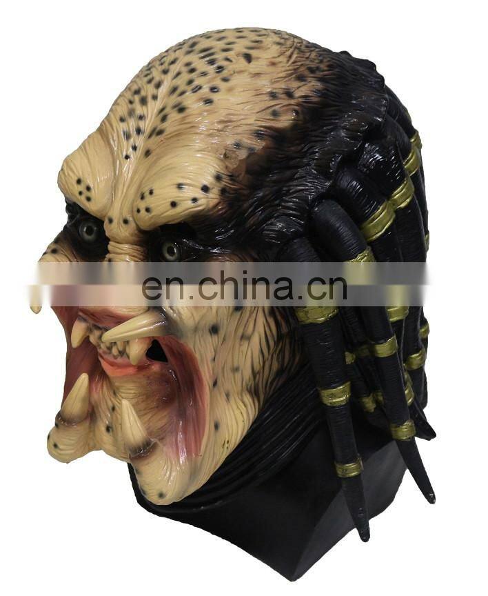 High Quality Soft latex Party Fancy Dress Horror Halloween Cosplay Props Alien Predator mask