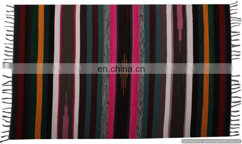 Cotton Dariya Hand Woven Art Beach Throw Handmade Rugs Yoga Mat Hippie Carpet