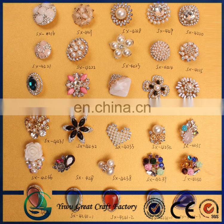 22mm Star Rhinestone Pearl Button For Hair Accessories Clothing