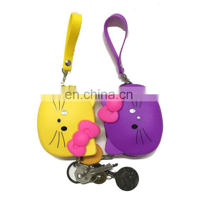 Cute Kitty Shape Coin Pouch Silicone Material Cheap Change Purse Wallet Women's Wristlet Coin Purse Wholesale