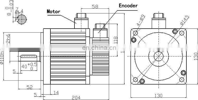 220V 50/60Hz 4000W High Torque 3 Phase AC Servo Motor 3000rpm E663