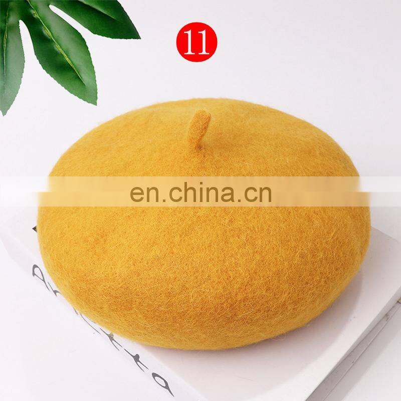 Baby Kids Wool Berets Children girl Autumn Winter Hats Fashion Solid Color warm family match hats