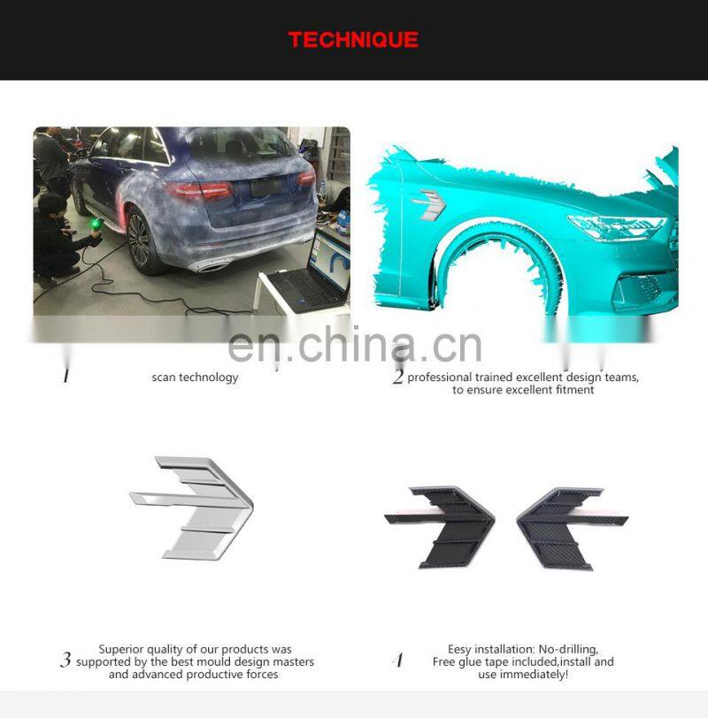 Dry Carbon Fiber S7 Front Fender Vents for Audi A7 SLINE S7 Sportback 4-Door 2019- 2021