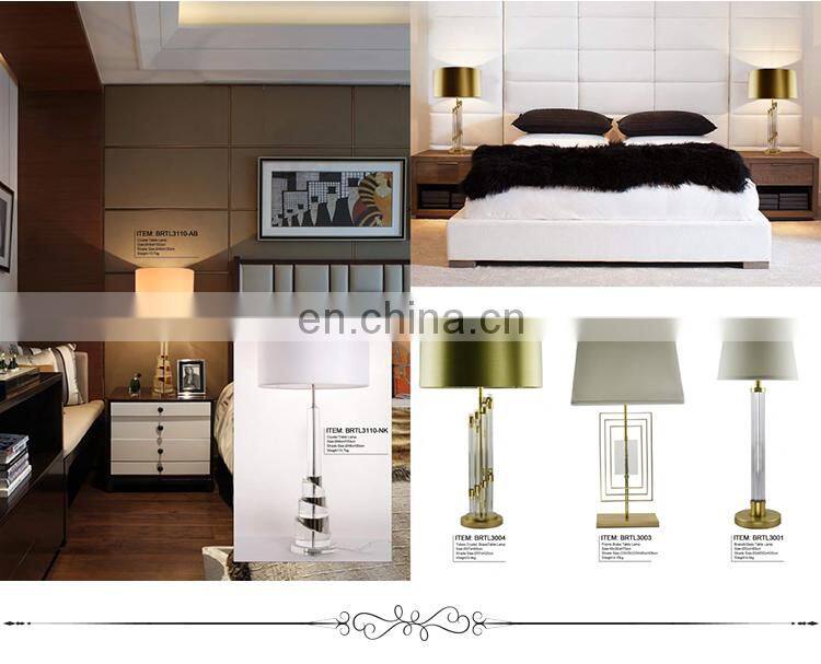 Newest High End Design Gold Metal Crystal Column Table Lamp For Restaurant Villa Home Bedroom