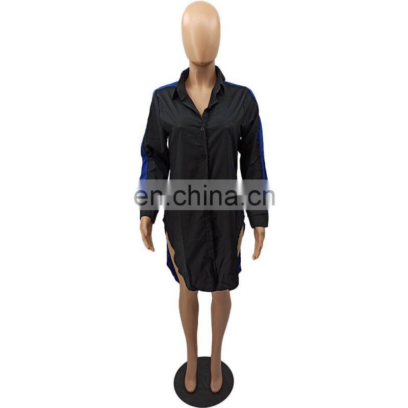 Irregular Stitching Long T-shirt Dress