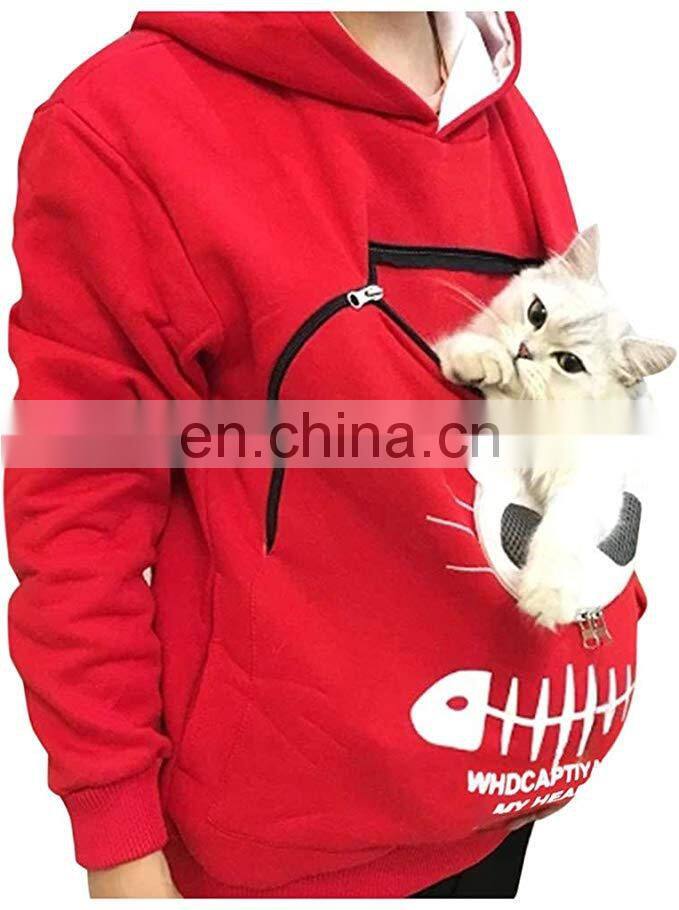 2020 New Design Creative Cat Lovers Hoodie Kangaroo Dog Pet Pullover Cuddle Pouch Women Hooy Sweatshirt Pocket Animal Ear Hooded