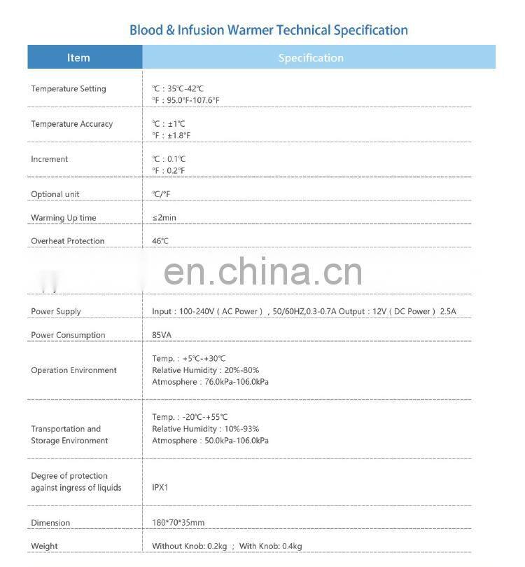 HC-G044E medical equipment LCD display portable infusion heater warmer/blood fluid infusion warmer