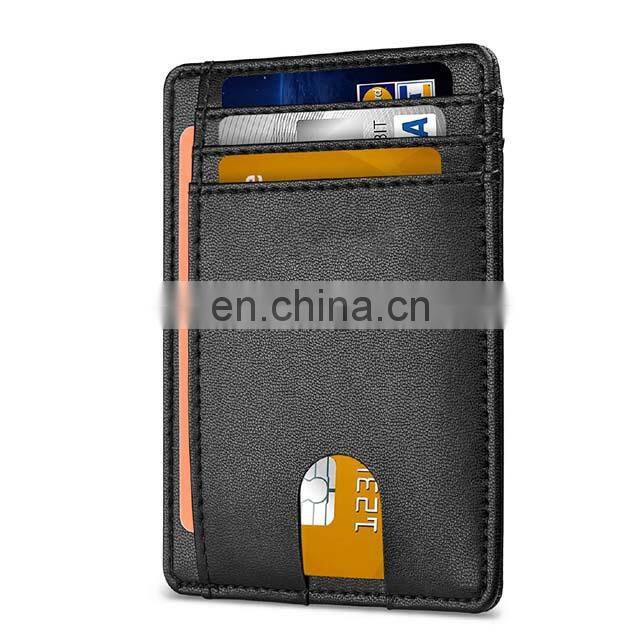 2021 Hot Selling Minimalist Slim Rfid Genuine Leather Wallet Genuine