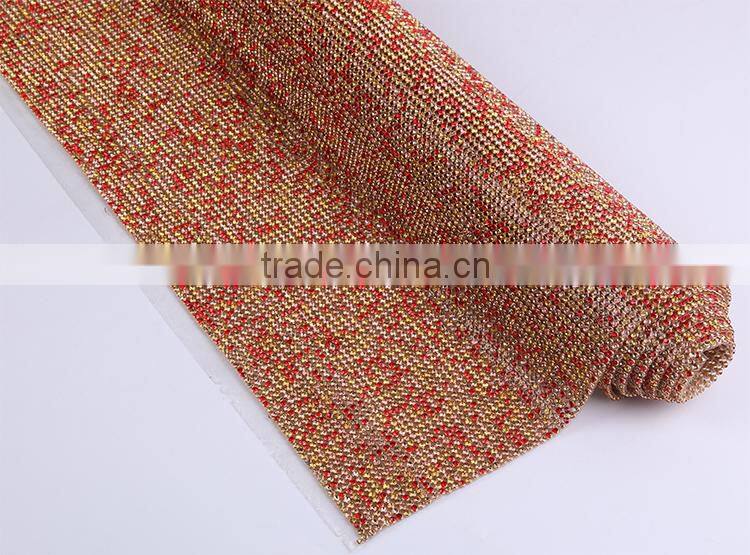 Hot fix Crystal bling bling fiberglass jute rhinestone mesh roll