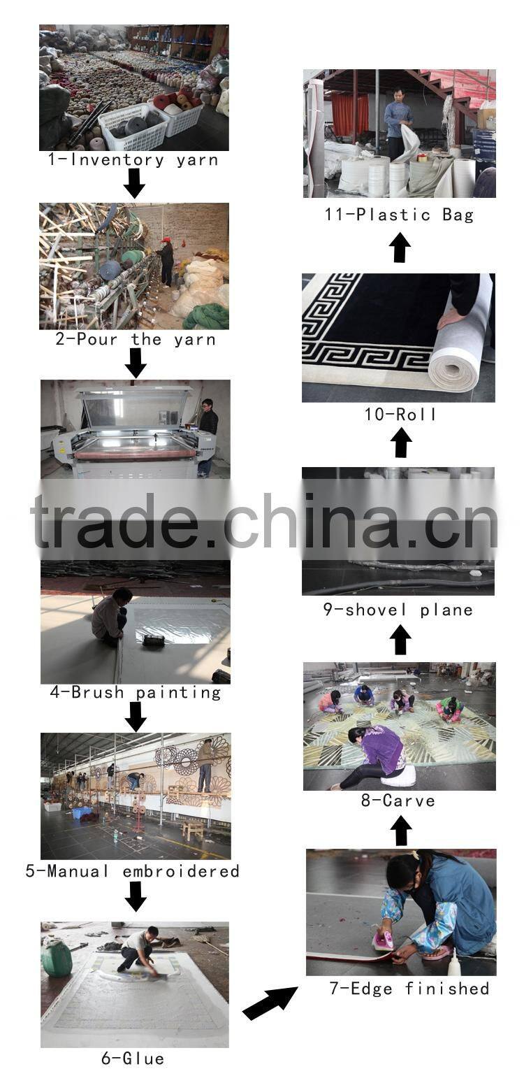 Fashion Design Living Room Polyester Antiflaming 3d Shaggy Tapis Carpets YB-A013