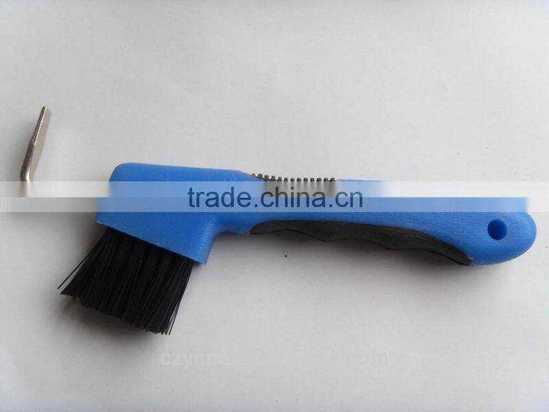 plastic horse hoof pick with brush/horse grooming