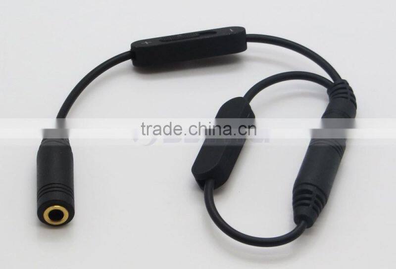 3.5mm Male- Female Headphone Earphone Splitter Cable Audio AUX Cable with Volume Control