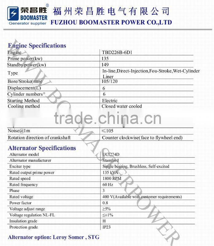 135kva deutz diesel generator power by honda generator electric start