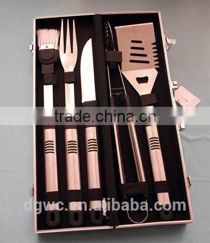 3pcs stainless steel barbecue tools with alumium case