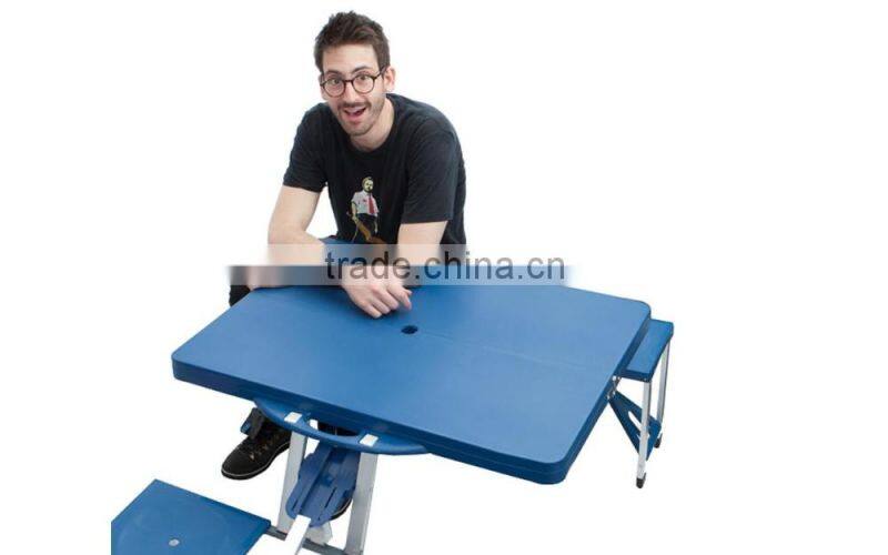 OEM Printing on the table/thick ABS plastic table and aluminum legs folding picnic table