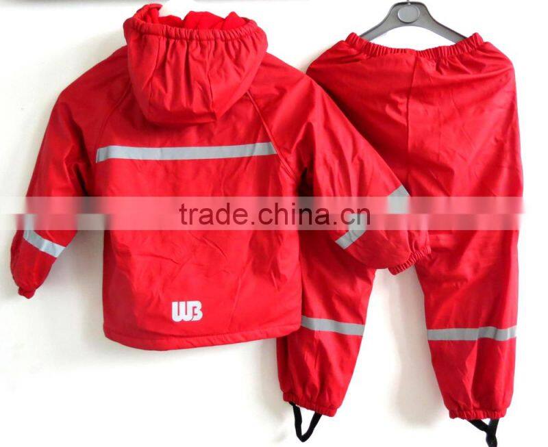 kids rainwear with PU fabric
