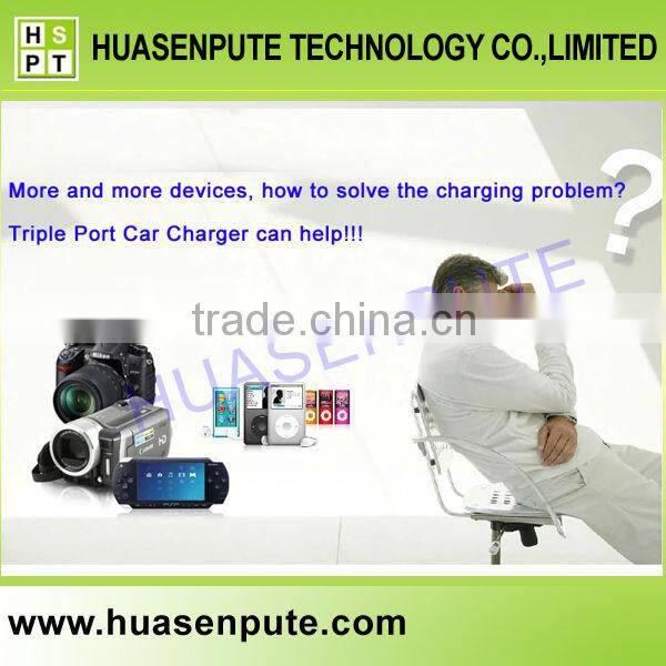 Alibaba Express Mobile Phone Car Charger, Triple Car Charger for Tablet