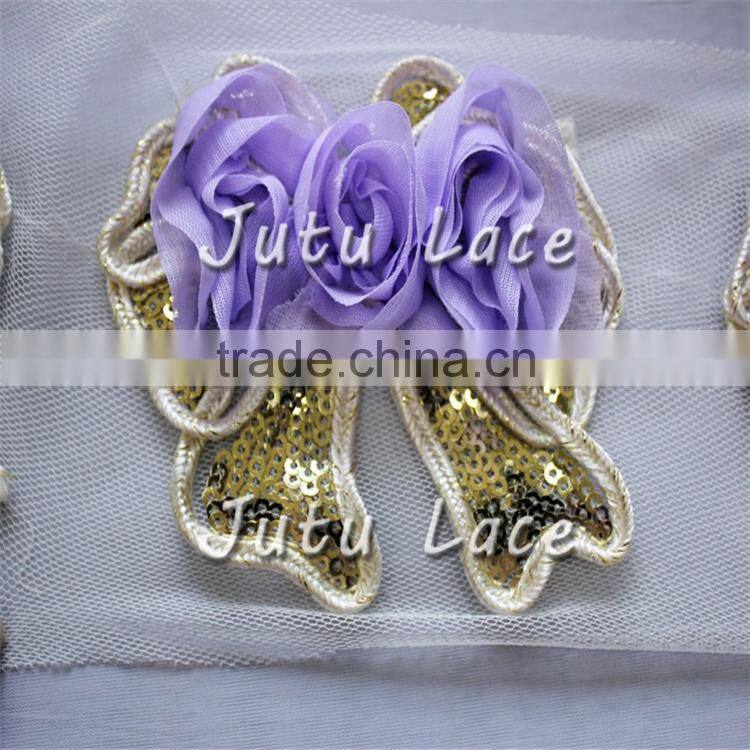 IN Stock 5 INCH shabby fabric flowers Hair BOW Accessory