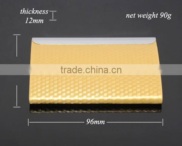 Box Packing Cube Pattern Yellow Gold Leather Flannelette Lining Stainless Steel Metal Novelty Card Holder