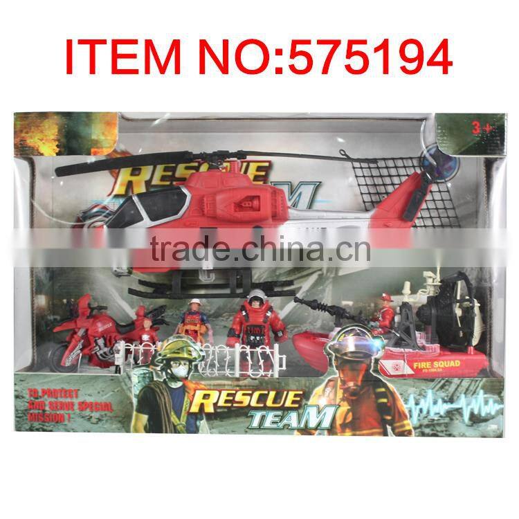 Wholesale plastic funny fireman toy set for kids