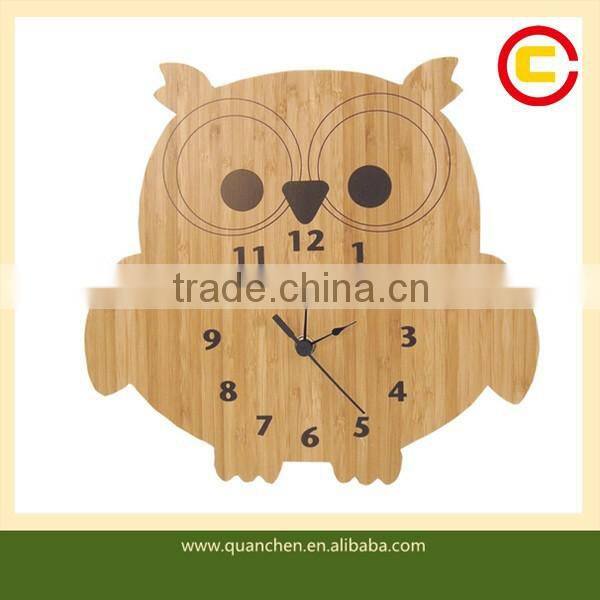 Decorative Custom Bamboo Wall Clock with Funny Shape