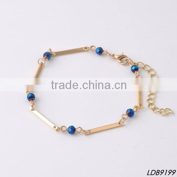 Gold Plated Clear Stone Pendant Bracelets
