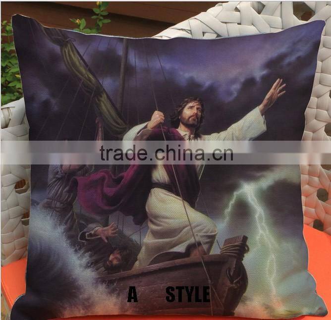 The classic scene of Jesus printed Christian bible throw emoji massage euro pillowcase decor home church religious gifts