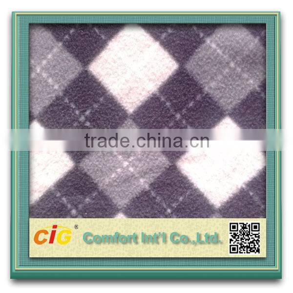 plaid fleece fabric/custom fleece fabric/polyester sherpa fleece faux fabric