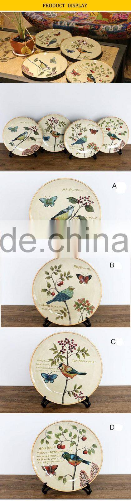 Japanese and Chinese Style Ceramic Tableware Underglaze Color Plate Saucer Quality Wind Creative Dish Deep