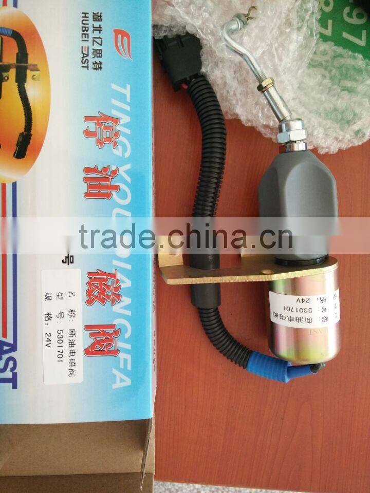 C5301701cut-off solenoid valve, DCEC engine used in XCMG GR165 motor grader, engine stop solenoid valve
