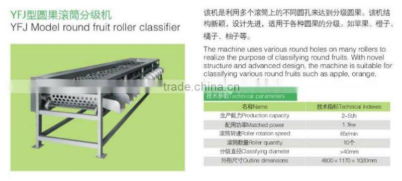YFJ Model round fruit classifier(Industrial round fruits grader)