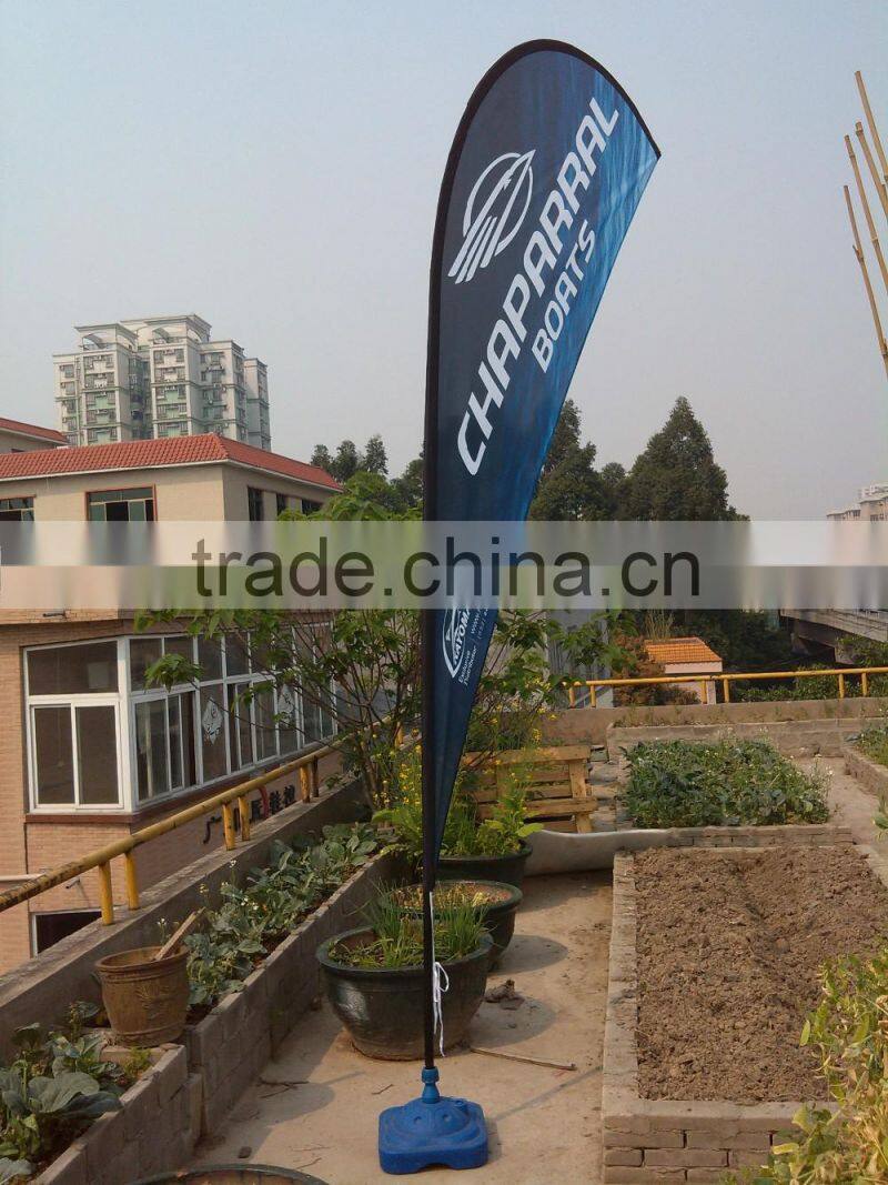 2016 new shape aluminium pole and cloth graphic beach flag