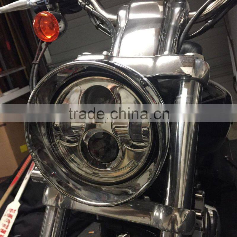 5-3/4" MOTORCYCLE LED Chrome 5.75 PROJECTOR LIKE DAYMAKER HEADLAMP for Harley Davidson