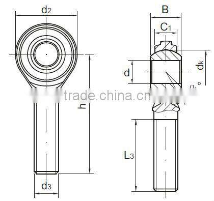 Rod End CM Inch dimension bearing