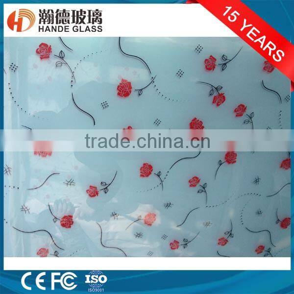 3.8MM beautiful silk screen glass