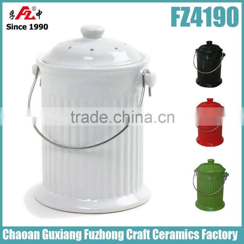 Stoneware Compost Pail,Ceramic compost crock