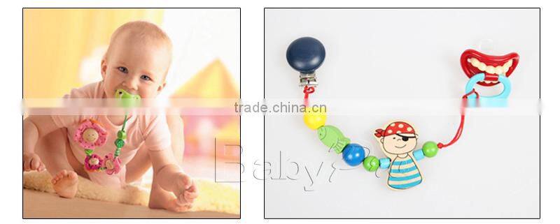 2015 New DIY Wholesale Novelty Baby Products High Quality Cute Wooden Baby Pacifier Holder