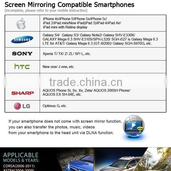 EONON GM5155 Sliver 7 Inch Digital Touch Screen Car DVD Player with Screen Mirroring Function& Built-in GPS For OPEL