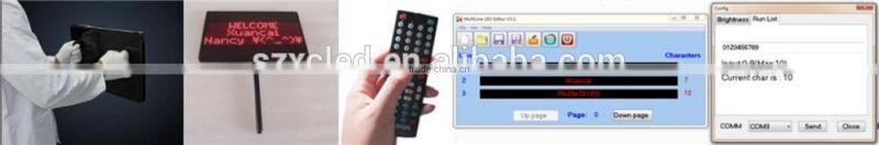 12x36cm/5"x15"inch Remote cotrol+USB Acrylic+Aluminum frame material print logo labeling LED digital placarding guide board sign